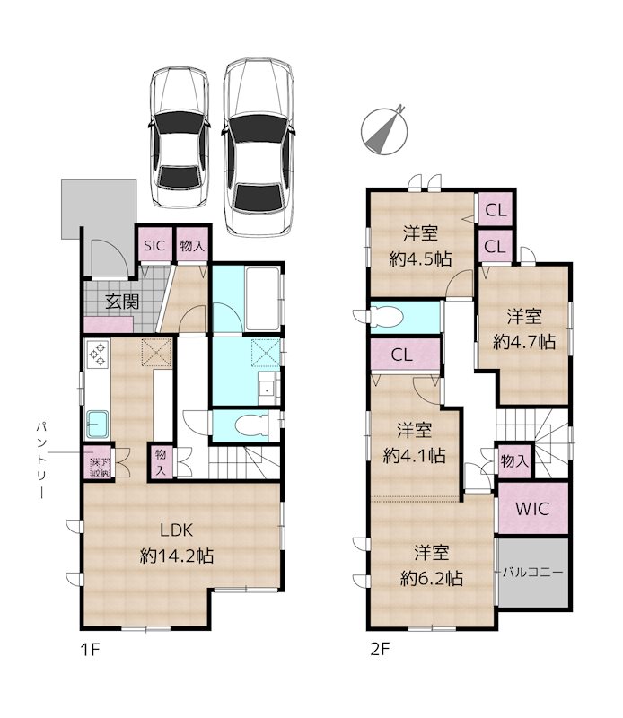 名古屋市天白区平針南1丁目 中古一戸建ての図面