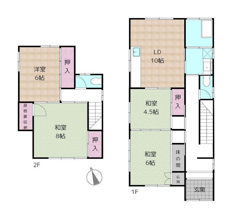 名古屋市天白区植田東2丁目 中古一戸建ての図面