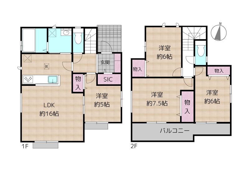 名古屋市守山区桔梗平2丁目 A号棟 新築一戸建ての図面