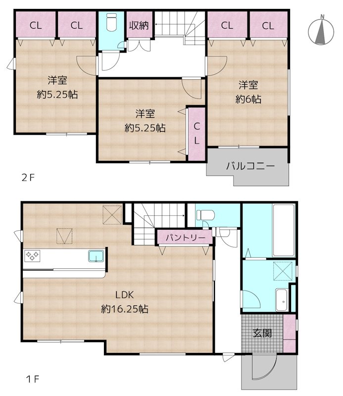 名古屋市守山区桔梗平3丁目 2号棟 新築一戸建ての図面