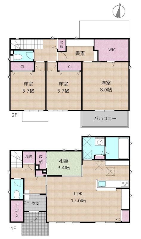 名古屋市守山区大字上志段味字細川原 中古一戸建ての図面