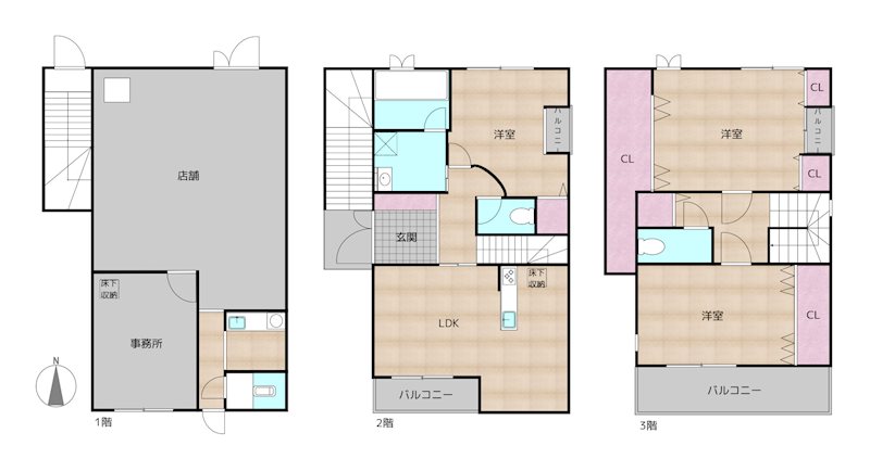 名古屋市天白区池場5丁目 中古一戸建ての図面