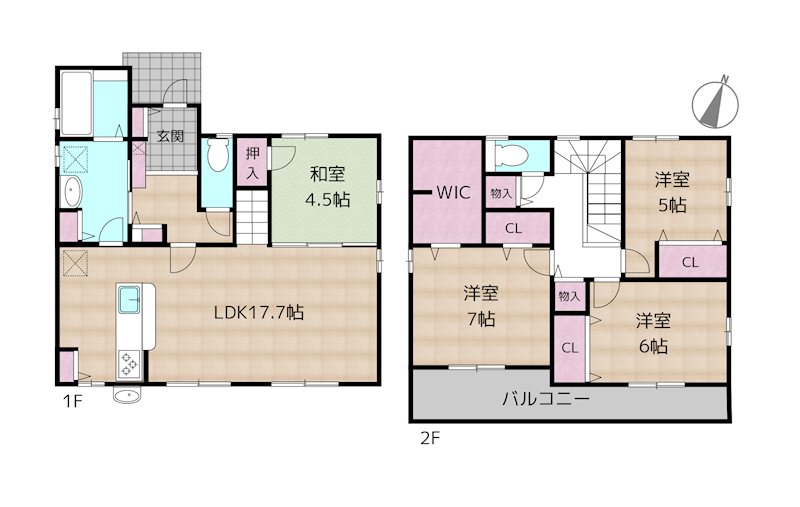 尾張旭市晴丘町東 中古一戸建ての図面