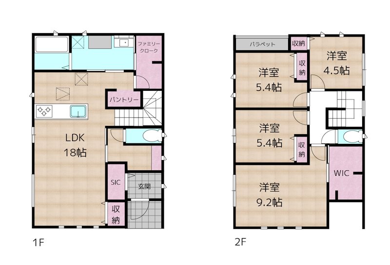 尾張旭市平子町北 9号棟 新築一戸建ての図面