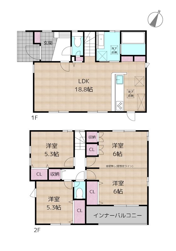 尾張旭市平子町長池上 新築一戸建ての図面