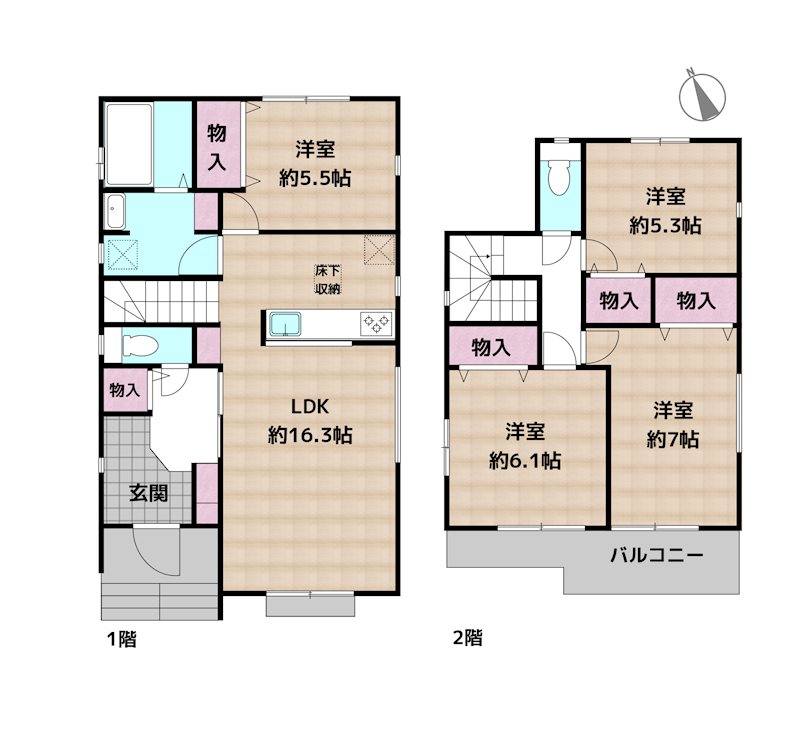 名古屋市天白区高宮町 新築一戸建ての図面