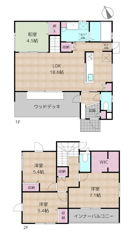 名古屋市守山区大字吉根字太鼓ケ根 中古一戸建ての図面