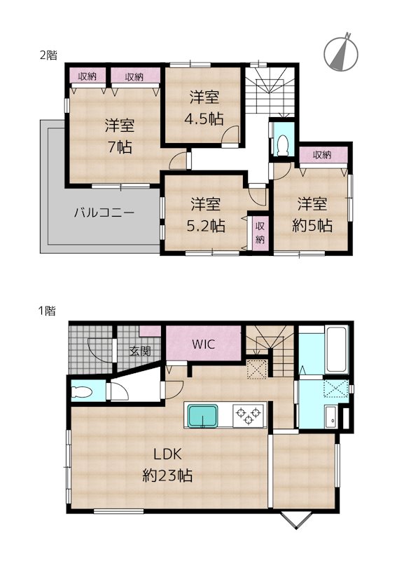 名古屋市守山区小幡北 2号棟 新築一戸建ての図面