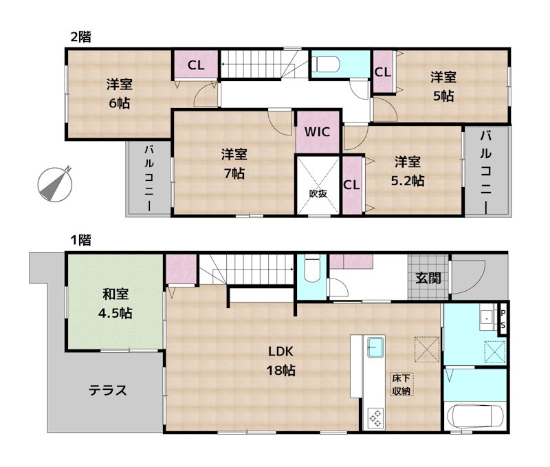 名古屋市天白区鴻の巣2丁目 新築一戸建ての図面