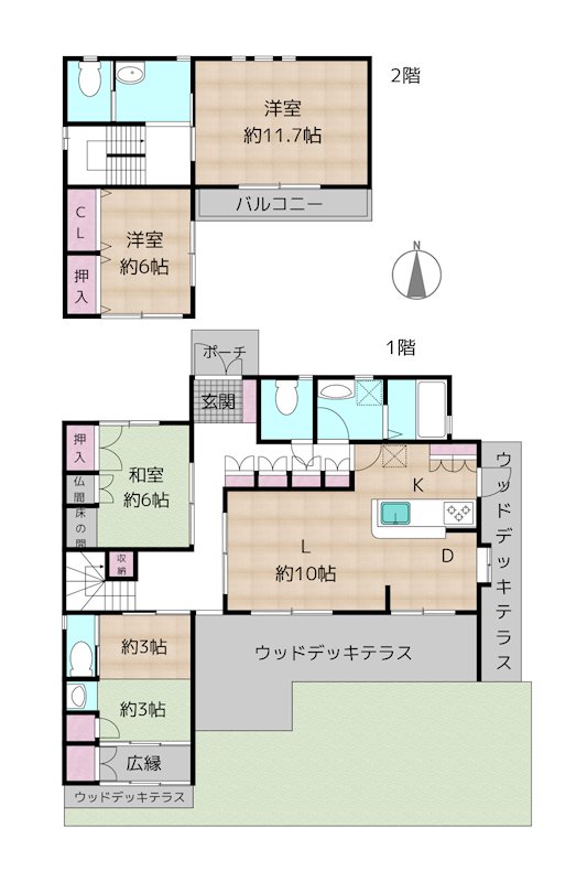 日進市五色園4丁目 中古一戸建ての図面