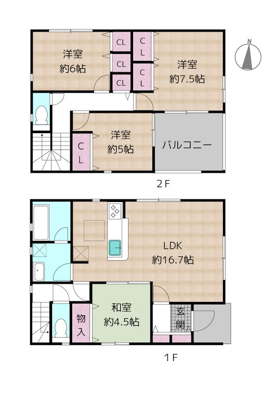 名古屋市守山区吉根3丁目 3号棟 新築一戸建ての図面