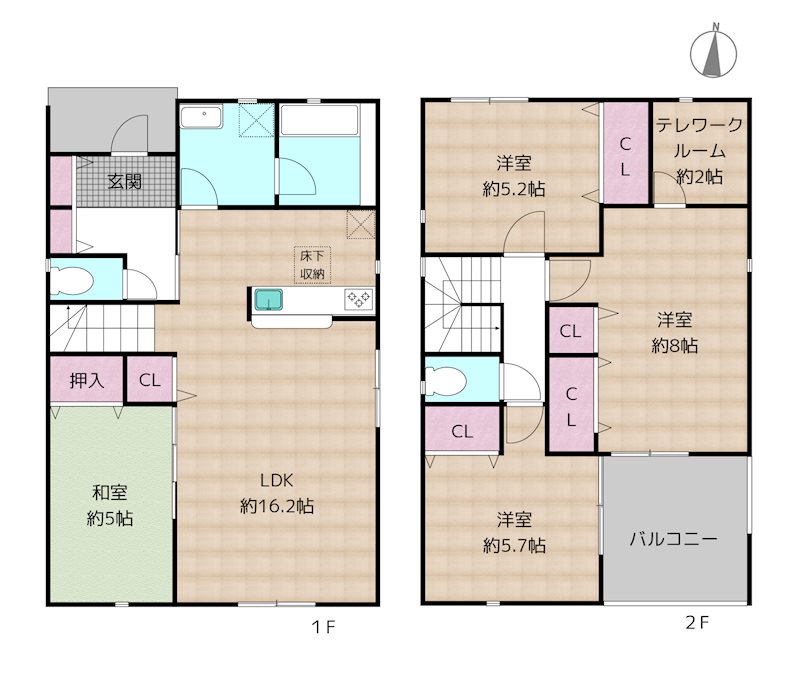 名古屋市守山区吉根3丁目 2号棟 新築一戸建ての図面