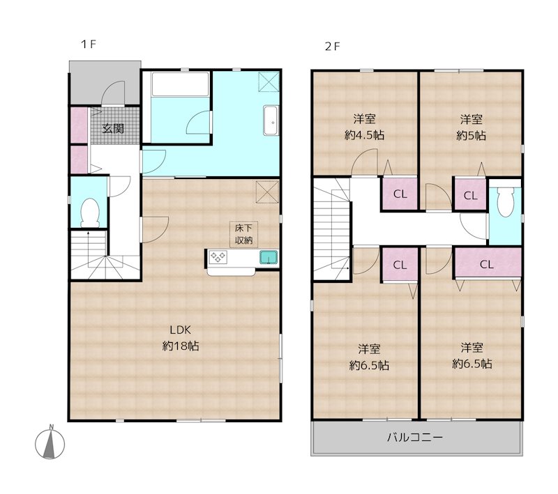 名古屋市守山区吉根3丁目 1号棟 新築一戸建ての図面
