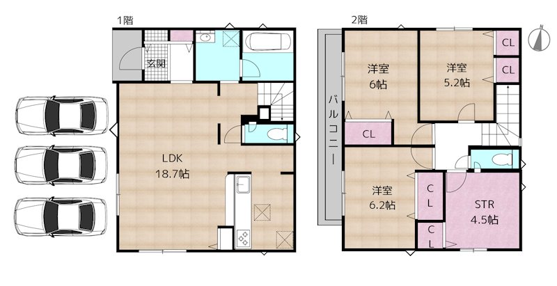 名古屋市守山区桔梗平2丁目 1号棟 新築一戸建て