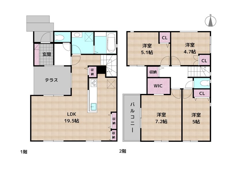 名古屋市天白区梅が丘3丁目 2号棟 新築一戸建ての図面