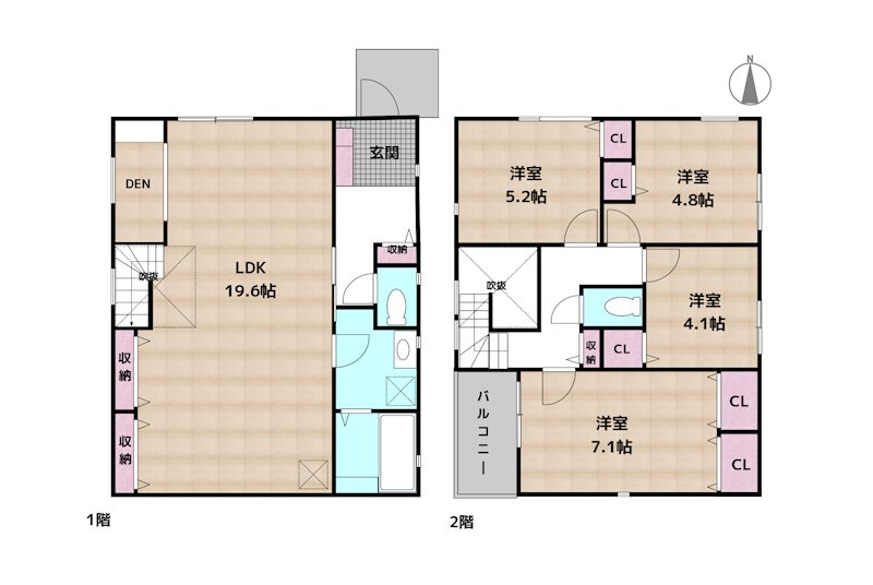 名古屋市天白区梅が丘3丁目 1号棟 新築一戸建ての図面