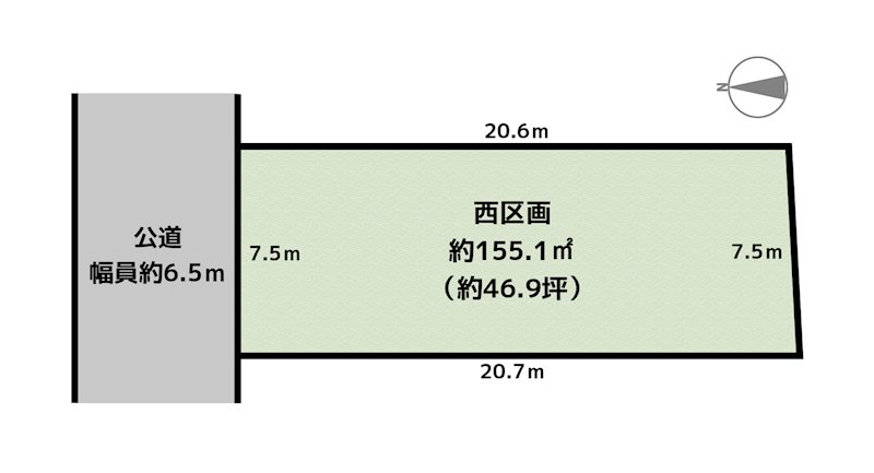名古屋市天白区植田本町2丁目 西区画の図面