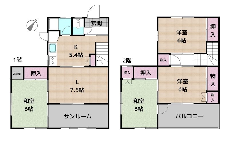 名古屋市天白区高坂町 テラスハウスの図面