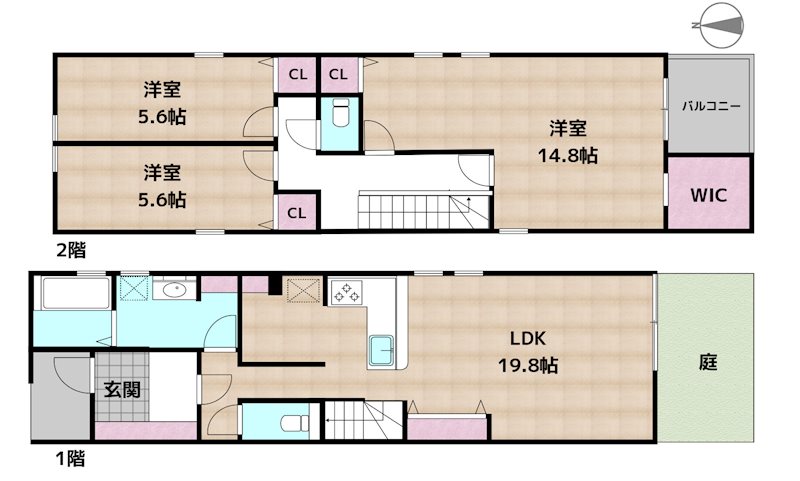 名古屋市天白区福池2丁目 中古一戸建ての図面