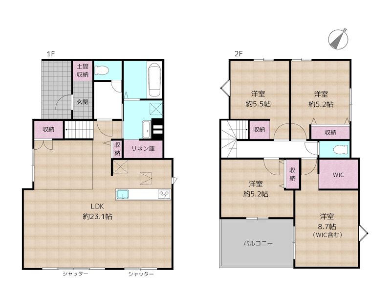 名古屋市名東区西里町3丁目 新築一戸建ての図面