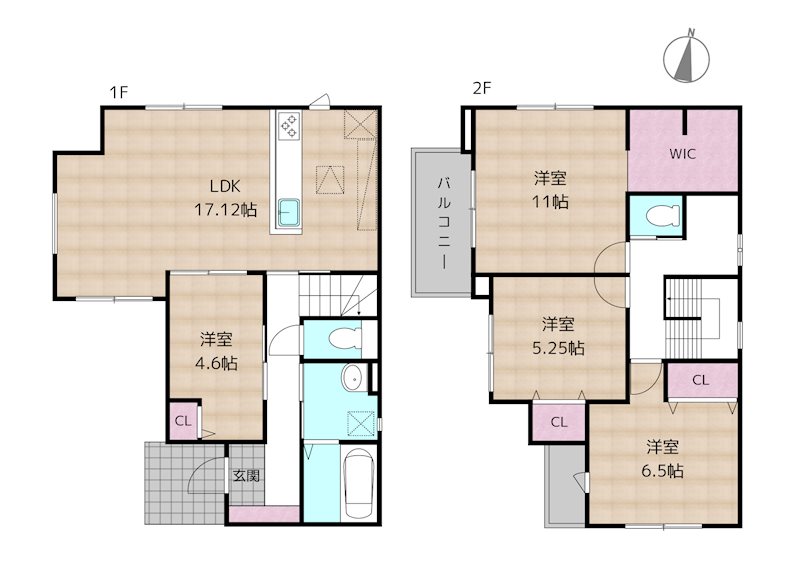 名古屋市守山区今尻町 新築一戸建ての図面