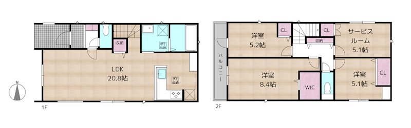 名古屋市守山区大屋敷 4号棟 新築一戸建ての図面