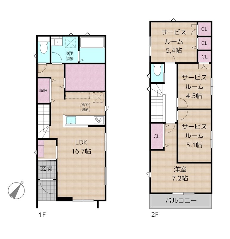 名古屋市名東区高社1丁目 新築一戸建ての図面