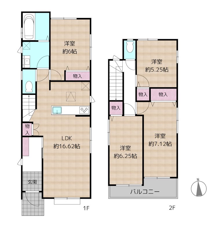 尾張旭市旭前町1丁目 C号棟 新築一戸建ての図面