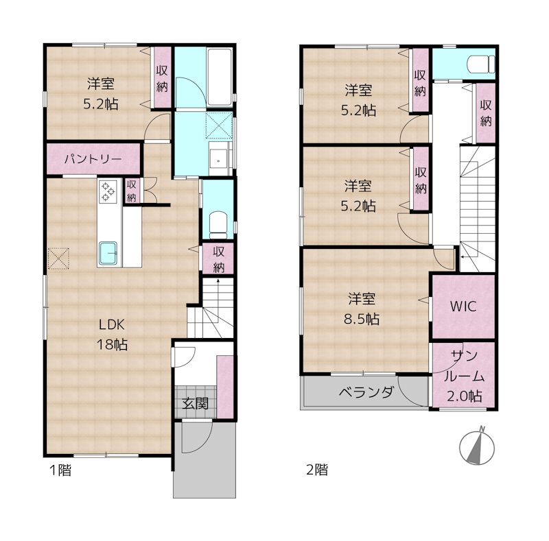 名古屋市守山区新城 4号地 新築一戸建ての図面