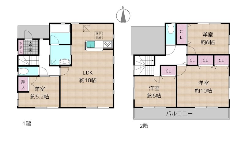 尾張旭市井田町4丁目 中古一戸建ての図面