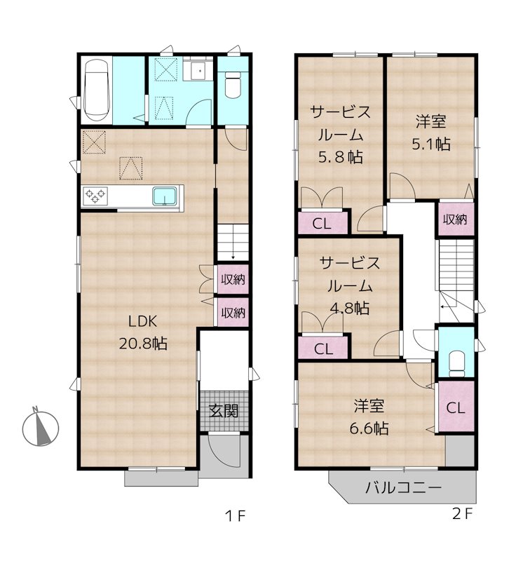 名古屋市天白区梅が丘4丁目 3号棟 新築一戸建ての図面