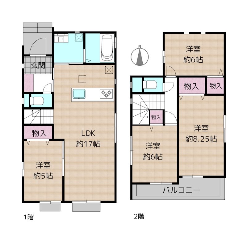 名古屋市守山区川北町 A号棟 新築一戸建ての図面