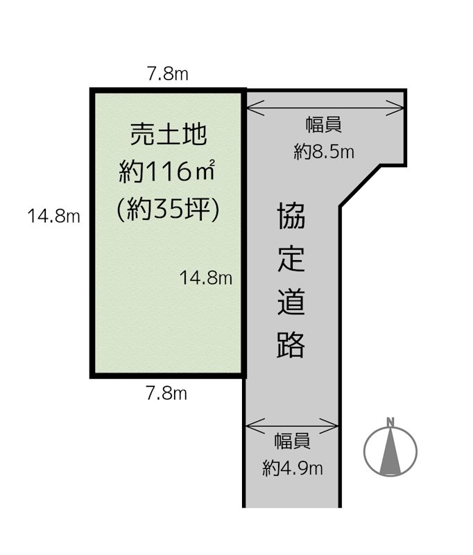 名古屋市守山区西城1丁目 2区画 土地の図面