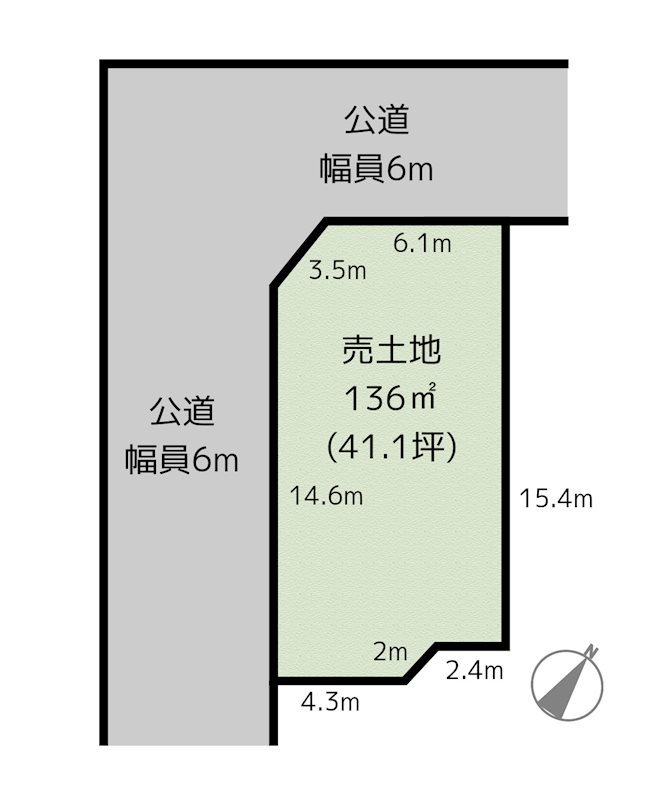 名古屋市天白区平針南2丁目 1区画 土地の図面