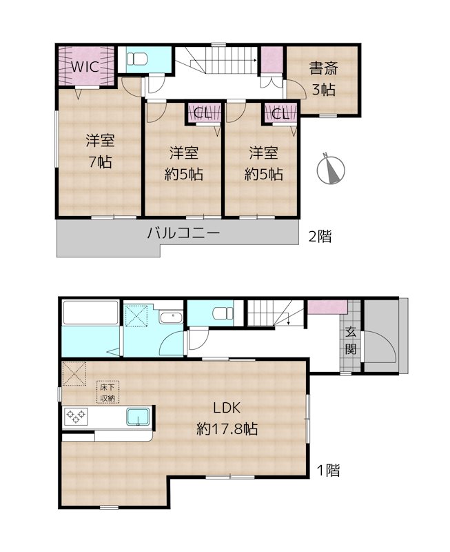 名古屋市守山区川村町 4号棟 新築一戸建ての図面