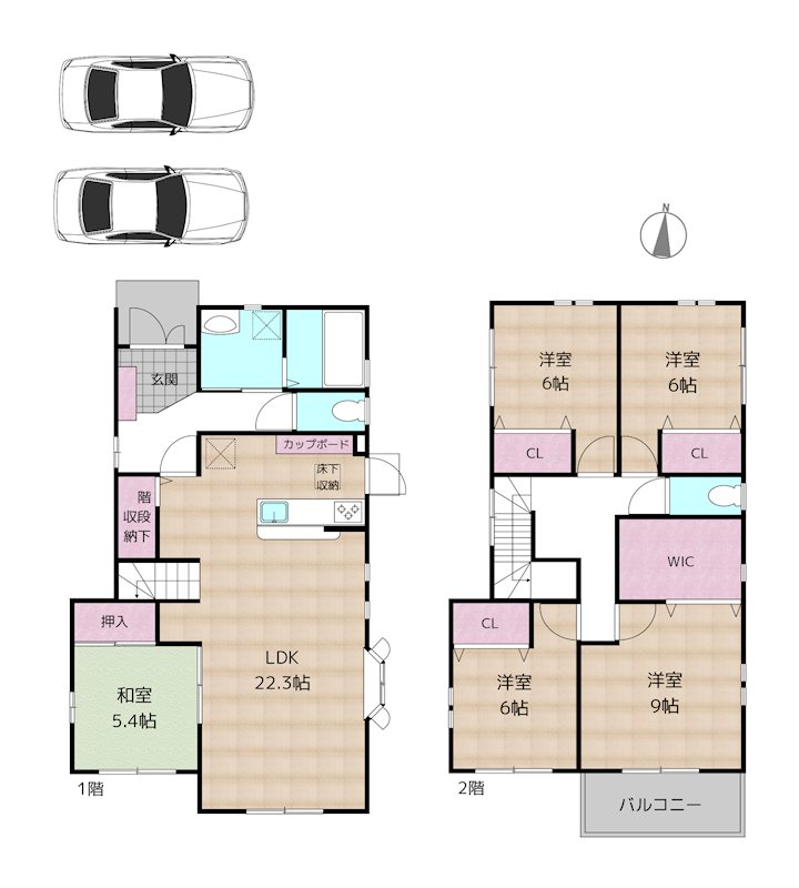 名古屋市守山区瀬古東2丁目 中古一戸建ての図面