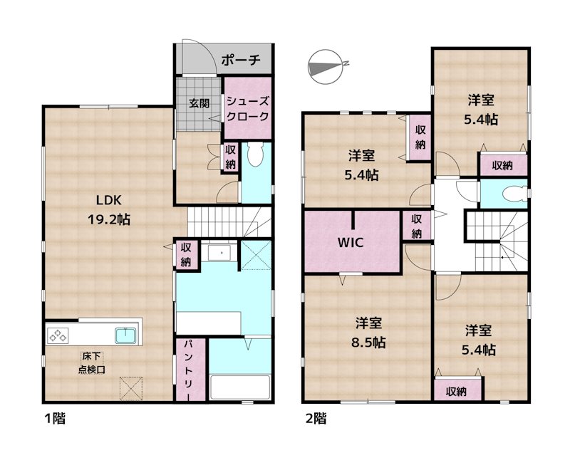 尾張旭市平子町北 4号棟 新築一戸建ての図面