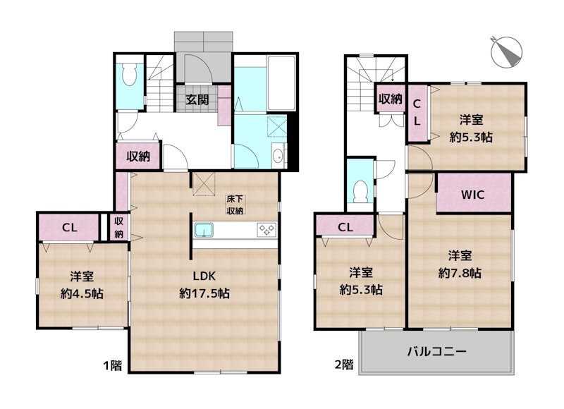 名古屋市守山区大字上志段味字海東 3号棟 新築一戸建ての図面