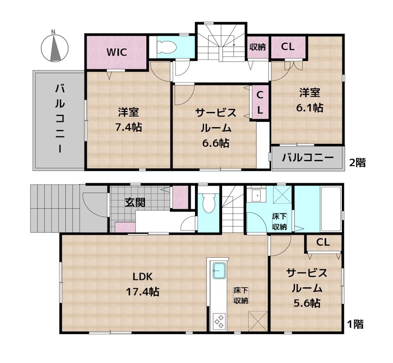 名古屋市名東区西里町3丁目 3号棟 新築一戸建ての図面