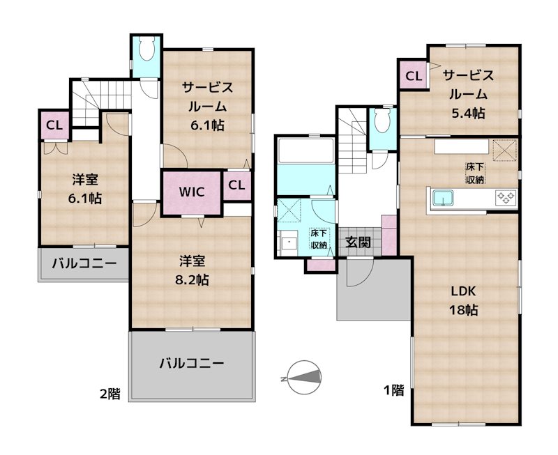 名古屋市名東区西里町3丁目 1号棟 新築一戸建ての図面