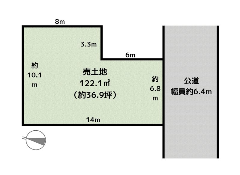 名古屋市天白区元八事3町目 土地の図面