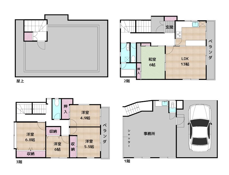 尾張旭市東名西町1丁目 中古一戸建ての図面