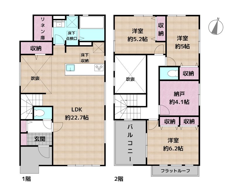 名古屋市守山区天子田3丁目 新築一戸建ての図面