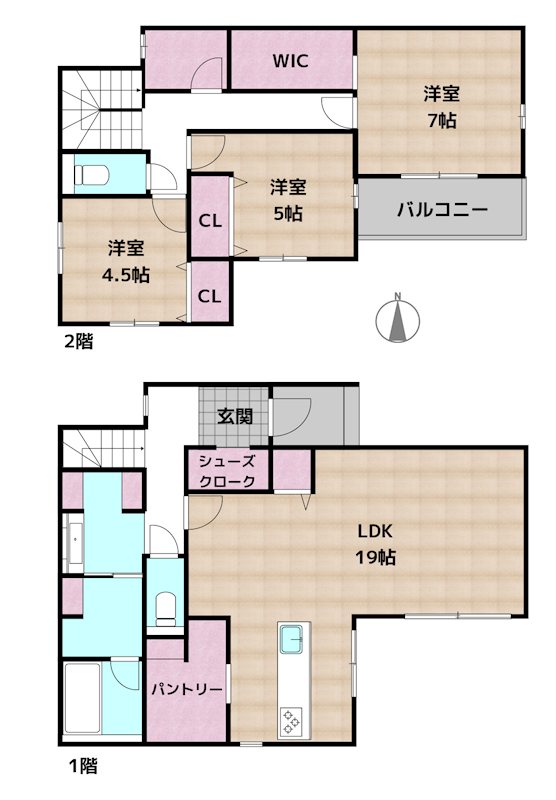 名古屋市天白区植田東1丁目 新築一戸建ての図面