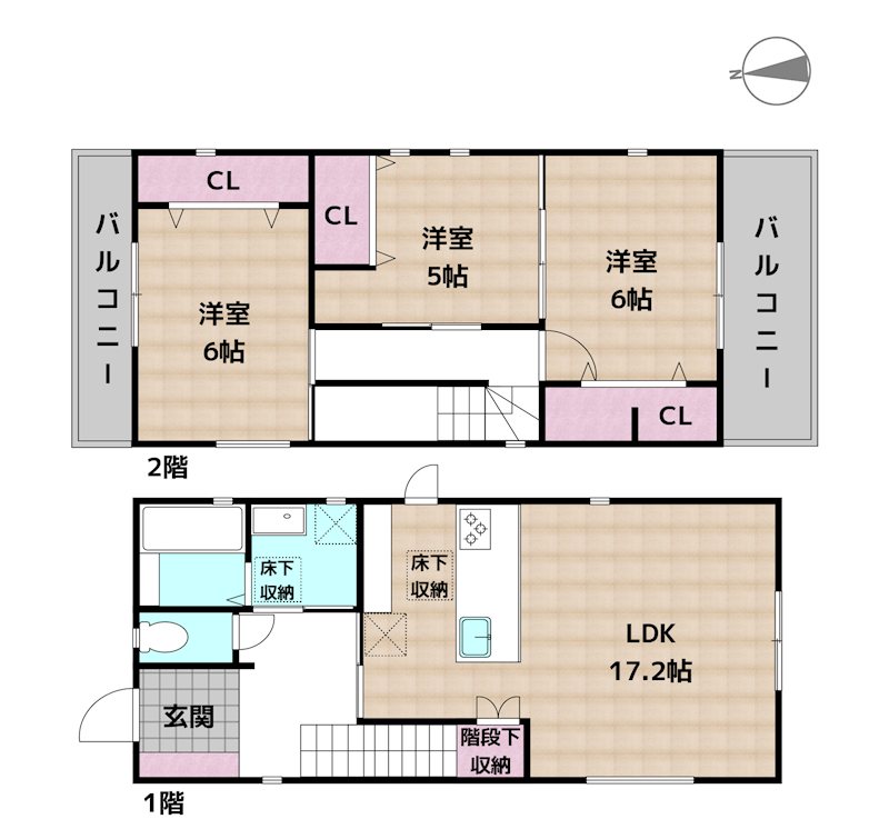 名古屋市天白区植田山5丁目 中古一戸建ての図面