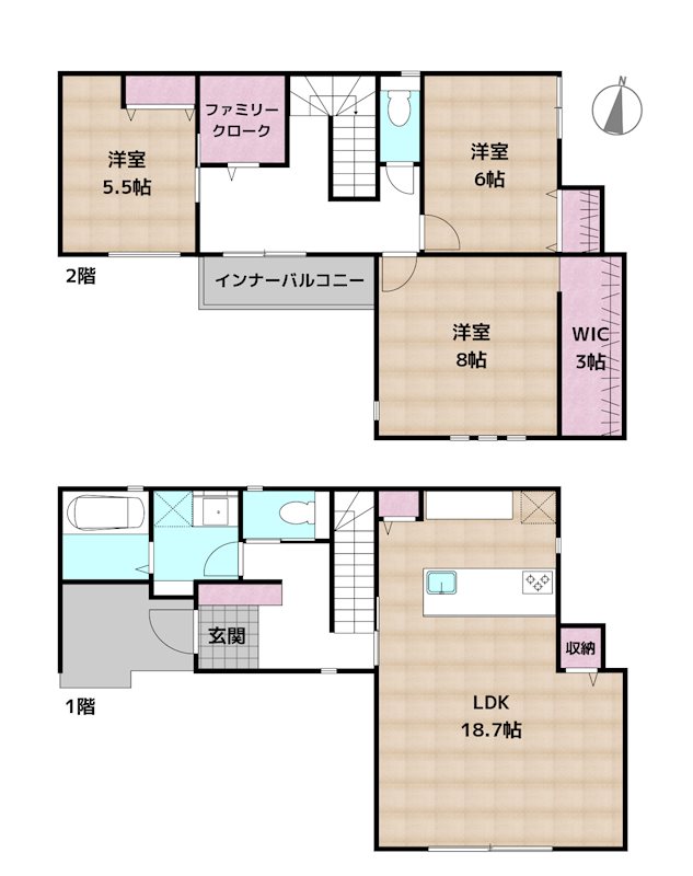 名古屋市守山区大字下志段味 6号棟 新築一戸建ての図面