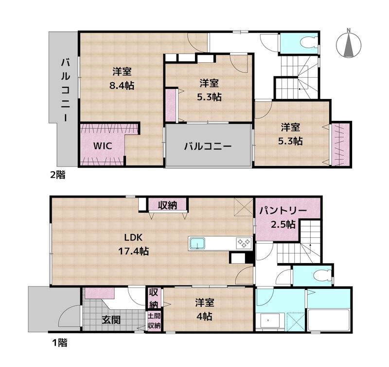 名古屋市守山区大字下志段味 3号棟 新築一戸建ての図面