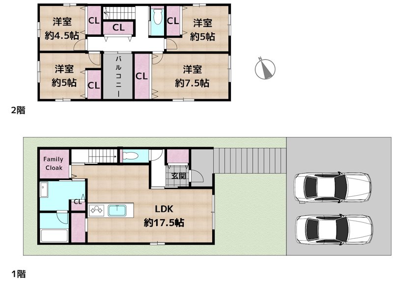 長久手市上川原 4号地 新築一戸建ての図面