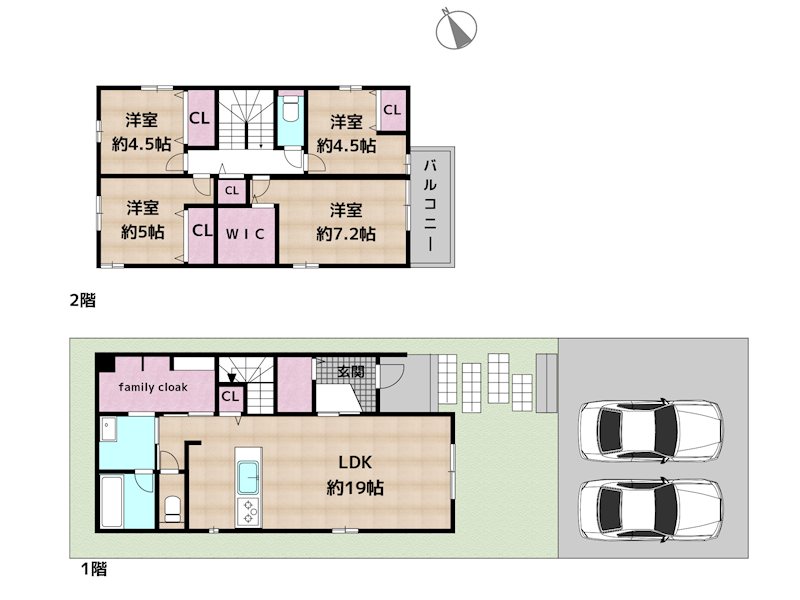 長久手市上川原 3号地 新築一戸建ての図面