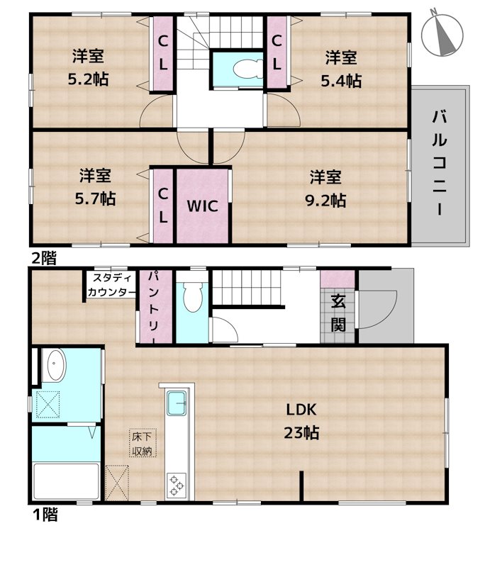 名古屋市天白区土原1丁目 3号棟 新築一戸建ての図面